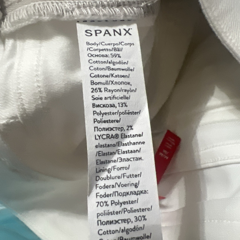 Spanx Women’s Stretch Twill Cropped Wide Leg Pants M Bright White Shapewear - Picture 10 of 10